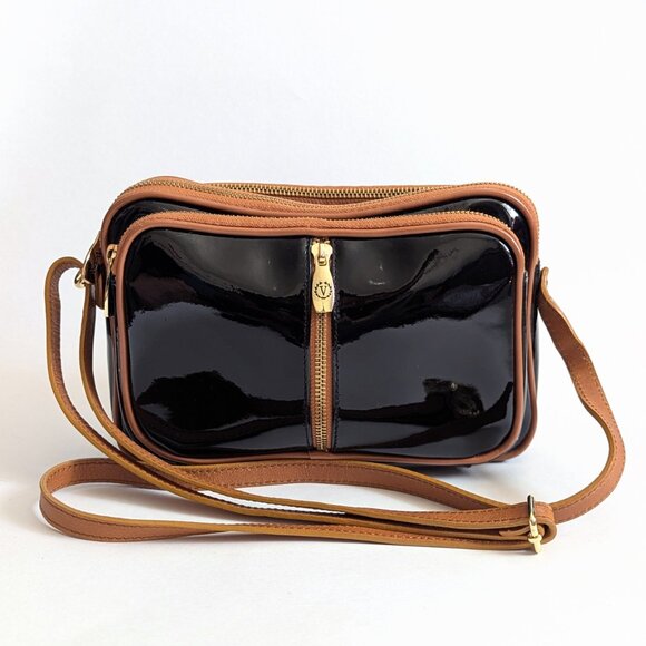 Valentina Handbags - Valentina Black Patent Leather Crossbody Purse Bag